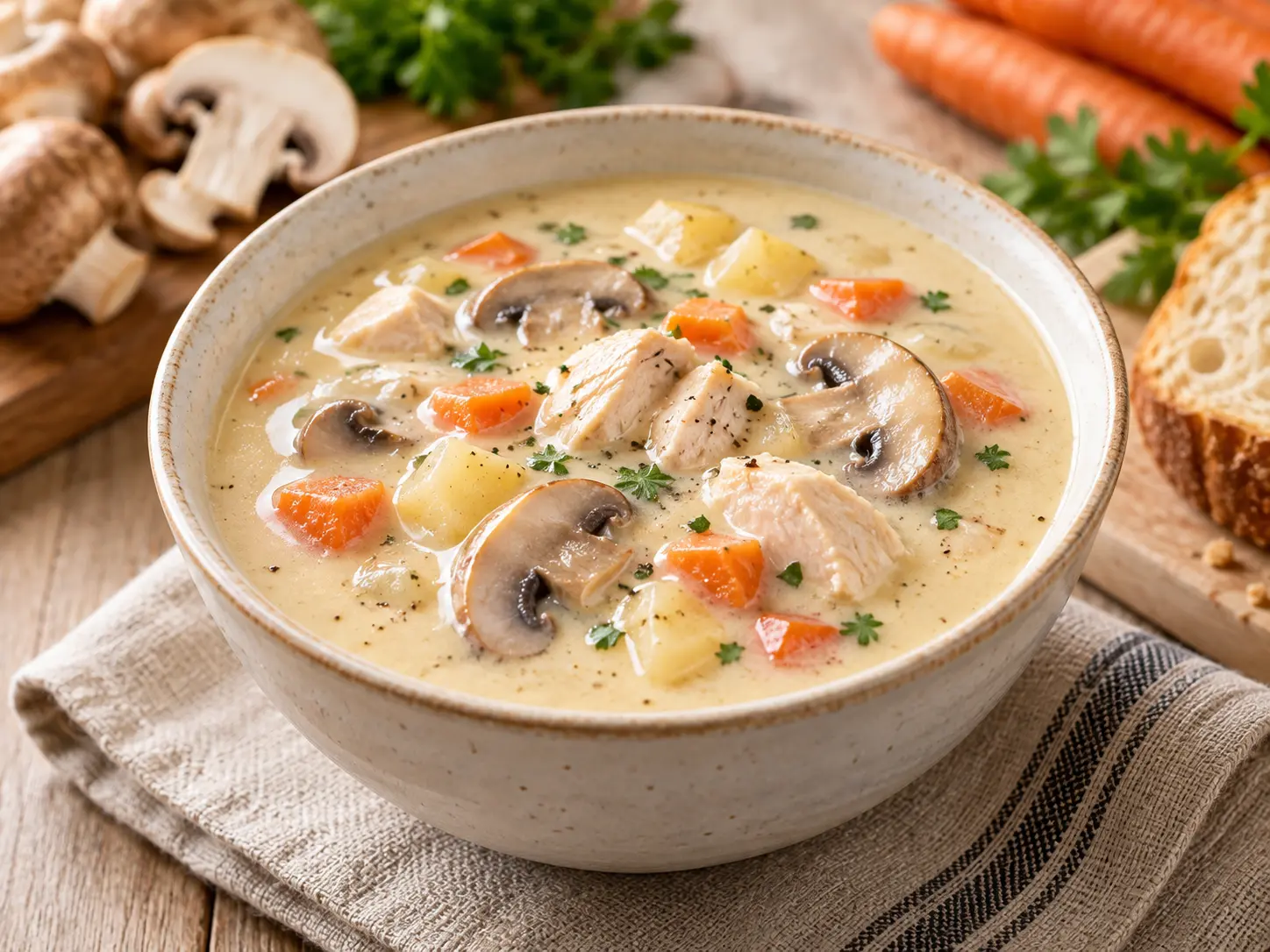 Clean Label Starch for creamy soup with visible ingredients