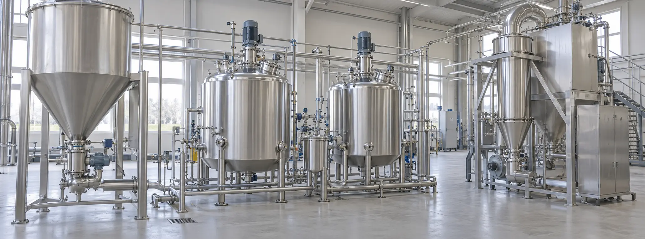 Emulsified starch production line with stainless steel processing equipment