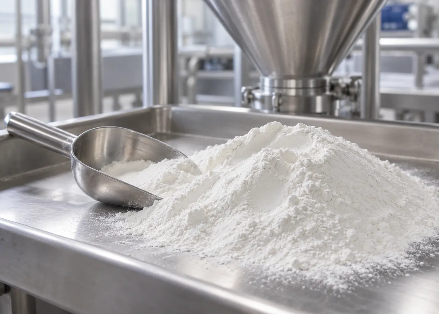 Emulsified starch raw material preparation with fine starch powder