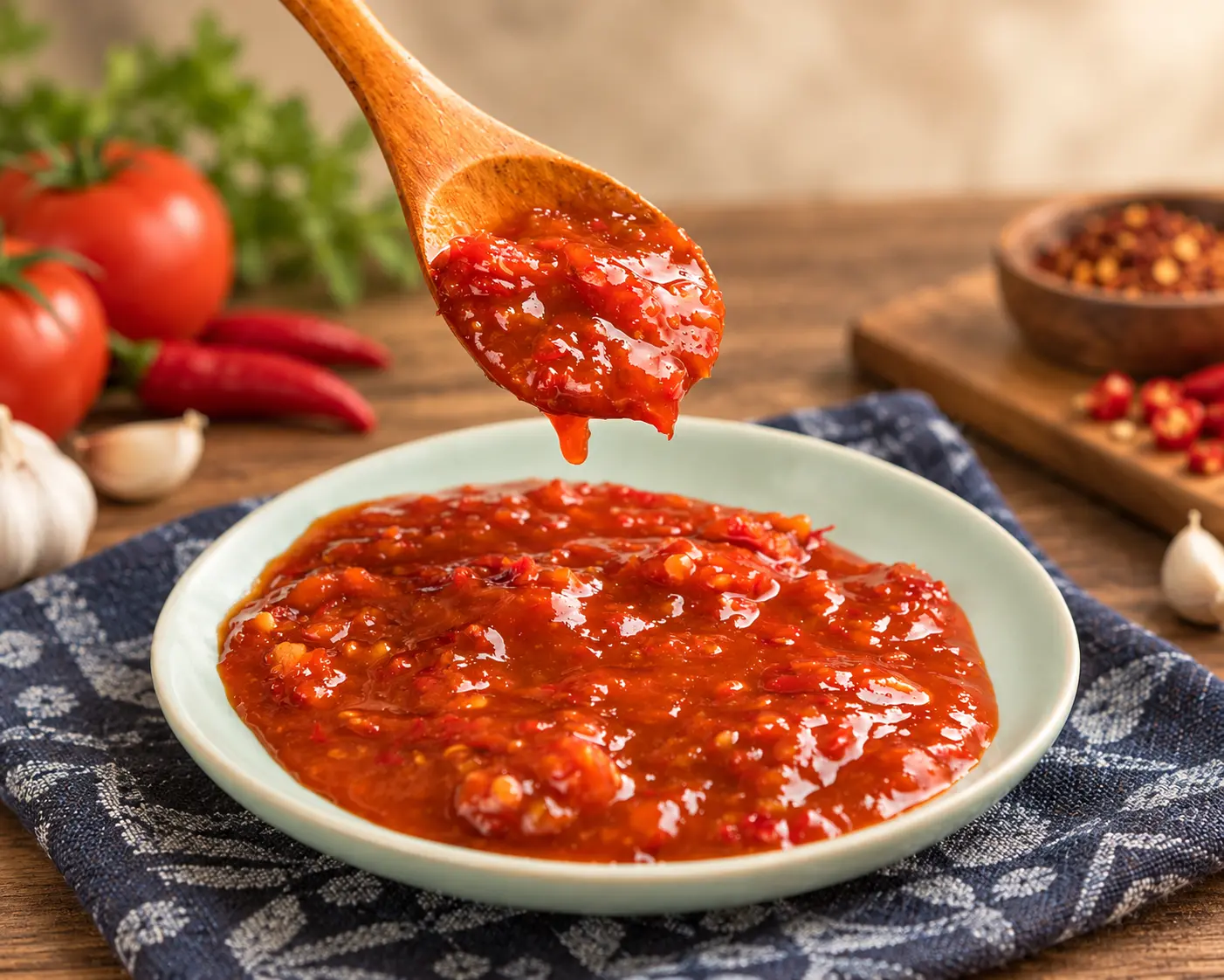 Thick sauce for modified food starch applications in seasonings and condiments